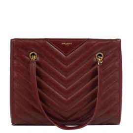 Saint Laurent Red Leather Tribeca Shopping Bag