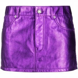 Saint Laurent iridescent mini skirt - Purple
