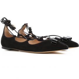 Salvatore Ferragamo Ballet Flats Ballerina Shoes for Women On Sale in Outlet, Black, Suede leather, 2021, 3 3.5 6