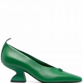 Salvatore Ferragamo F heel leather pumps - Green