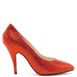Salvatore Ferragamo - Marilyn Crystal And Satin-faced Leather Pumps - Womens - Red