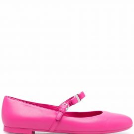 Salvatore Ferragamo bow-detail leather ballerina shoes - Pink