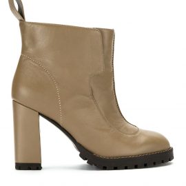 Sarah Chofakian panelled ankle boots - Brown