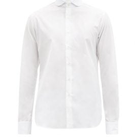 Sébline - Chemise De Garçon Round-collar Cotton-oxford Shirt - Mens - White