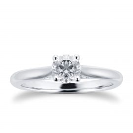 Silhouette 18ct White Gold 0.50ct Diamond Engagement Ring - Ring Size P