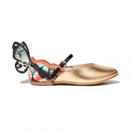 Sophia Webster Mini butterfly metallic ballerina shoes - Gold