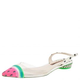 Sophia Webster Multicolor Leather and Fabric Daria Watermelon Slingback Sandals Size 40.5