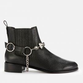 Sophia Webster Women's Bessie Leather Chelsea Boots - Black Leather/Crystal Harness