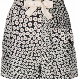 Stella McCartney floral-print high-waisted mini shorts - White