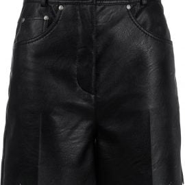 Stella McCartney leather-effect scalloped shorts - Black