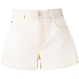 Stella McCartney logo-waistband mini shorts - Neutrals