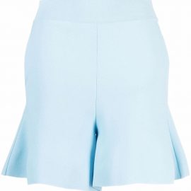 Stella McCartney peplum-hem crepe shorts - Blue