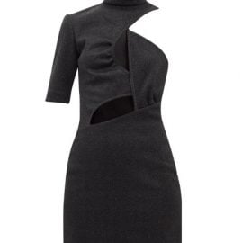 Stella Mccartney - Malisa Cutout Glitter-jersey Mini Dress - Womens - Black