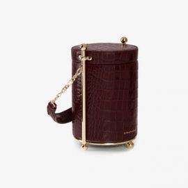 Strathberry - Biscuit Bag - Top Handle Leather Clutch - Burgundy