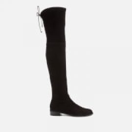 Stuart Weitzman Women's Lowland Suede Over The Knee Flat Boots - Black - UK 5