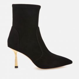 Stuart Weitzman Women's Max 85 Suede Ankle Boots - Black/Gold