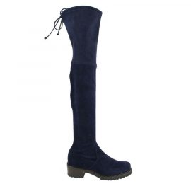 Stuart Weitzman Women's Vanland Dark Blue Suede Knee High Boots (37 / 6.5 M) - Atterley