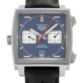 TAG Heuer Monaco CAW211P.FC6356, Baton, 2020, Very Good, Case material Steel, Bracelet material: Leather