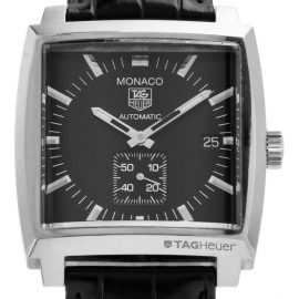 TAG Heuer Monaco WW2110.FC6177, Baton, 2010, Very Good, Case material Steel, Bracelet material: Leather