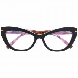 TOM FORD Eyewear tortoiseshell-effect cat-eye frame sunglasses - Black