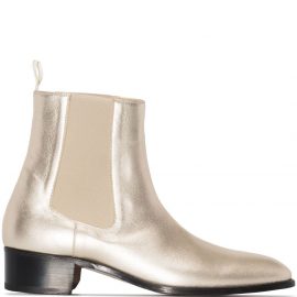TOM FORD metallic leather Chelsea boots - Gold