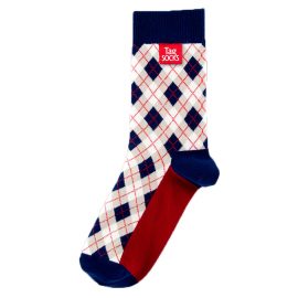 Tag Socks - Checkered Blue Part Two - A New Sock Experience - Bamboo & Cotton