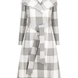 Temperley London Halcyon checked wool-blend coat - White