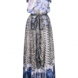 Temperley London Liana printed long dress - Blue