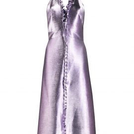 Temperley London metallic halterneck midi dress - Purple