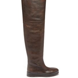 The Row - Billie Leather Over-the-knee Boots - Womens - Brown