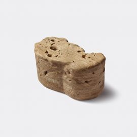 The Whole Elements Tableware - 'Fossil #1' table in natural Hand-carved oiled oak