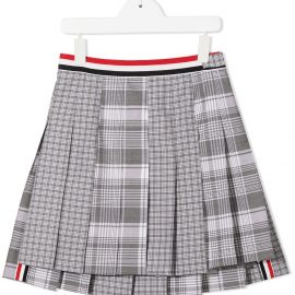 Thom Browne Kids check pleated mini skirt - Grey