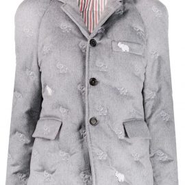 Thom Browne elephant embroidery single-breasted jacket - 035 MED GREY