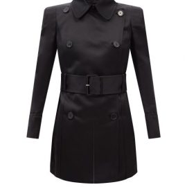 Tom Ford - Double-breasted Silk-satin Trench Coat - Womens - Black