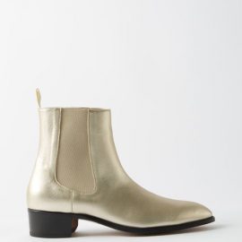 Tom Ford - Metallic-leather Chelsea Boots - Mens - Light Gold