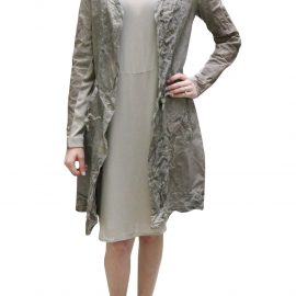 Transit Women's CFDTRBV313 Grey Leather Coat - Atterley