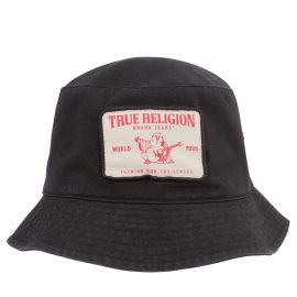 True Religion Black Concert Patch Bucket Hat - Size One Size