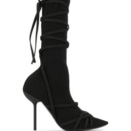 UNRAVEL PROJECT strappy knee-high boots - Black