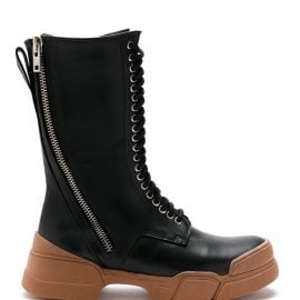 Uma | Raquel Davidowicz leather Vaticano combat boots - Black