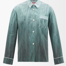 Umit Benan X F.r.s - Jean Gradient Cotton Pyjama Shirt - Womens - Green