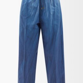 Umit Benan X F.r.s - X Umit Benan Jeff Cotton-poplin Pyjama Trousers - Womens - Light Blue