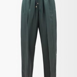 Umit Benan X F.r.s - X Umit Benan Jeff Silk-satin Pyjama Trousers - Womens - Green