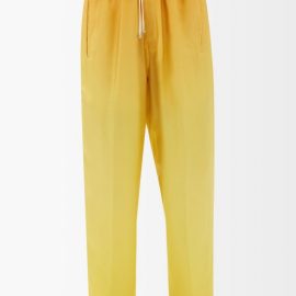 Umit Benan X F.r.s - X Umit Benan Jeff Silk-satin Pyjama Trousers - Womens - Yellow Gold