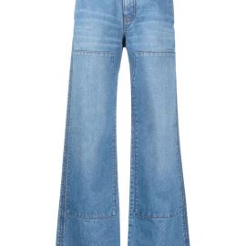 VICTORIA BECKHAM panelled faded wide-leg jeans - Blue