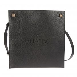 Valentino Garavani Engraved Logo Flat Shoulder Bag