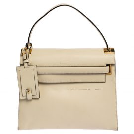 Valentino Off White Leather My Rockstud Top Handle Bag