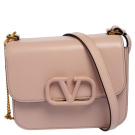 Valentino Pink Leather Small VSling Shoulder Bag