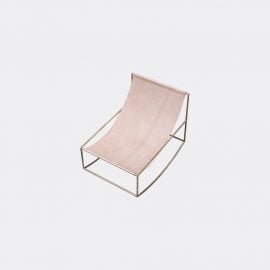 Valerie_objects Seating - 'Rocking Chair', brass and leather in Brass, leather Brass+Leather