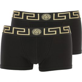 Versace Boxer Briefs for Men, Boxers On Sale, 2 Pack, Black, Cotton, 2019, ITA S - EU 3 - F 2 - USA XS ITA M - EU 4 - F 3 - USA S ITA L - EU 5 - F 4 -