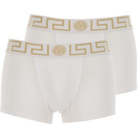 Versace Boxer Briefs for Men, Boxers On Sale, 2 Pack, White, Cotton, 2019, ITA S - EU 3 - F 2 - USA XS ITA M - EU 4 - F 3 - USA S ITA L - EU 5 - F 4 -